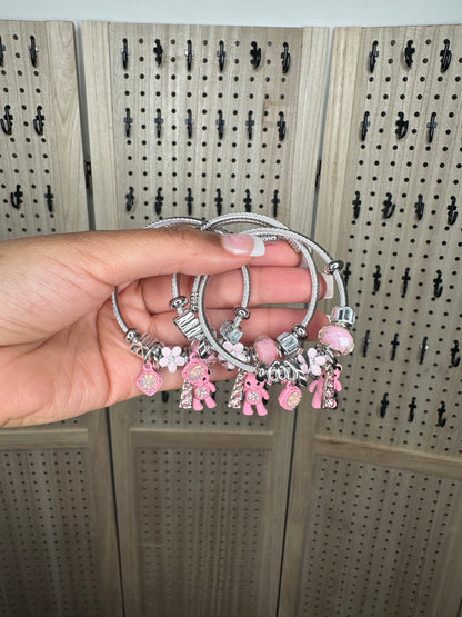 Silver Charm Bangles