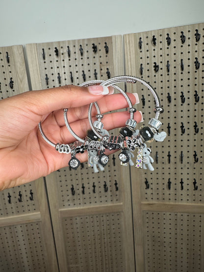 Silver Charm Bangles