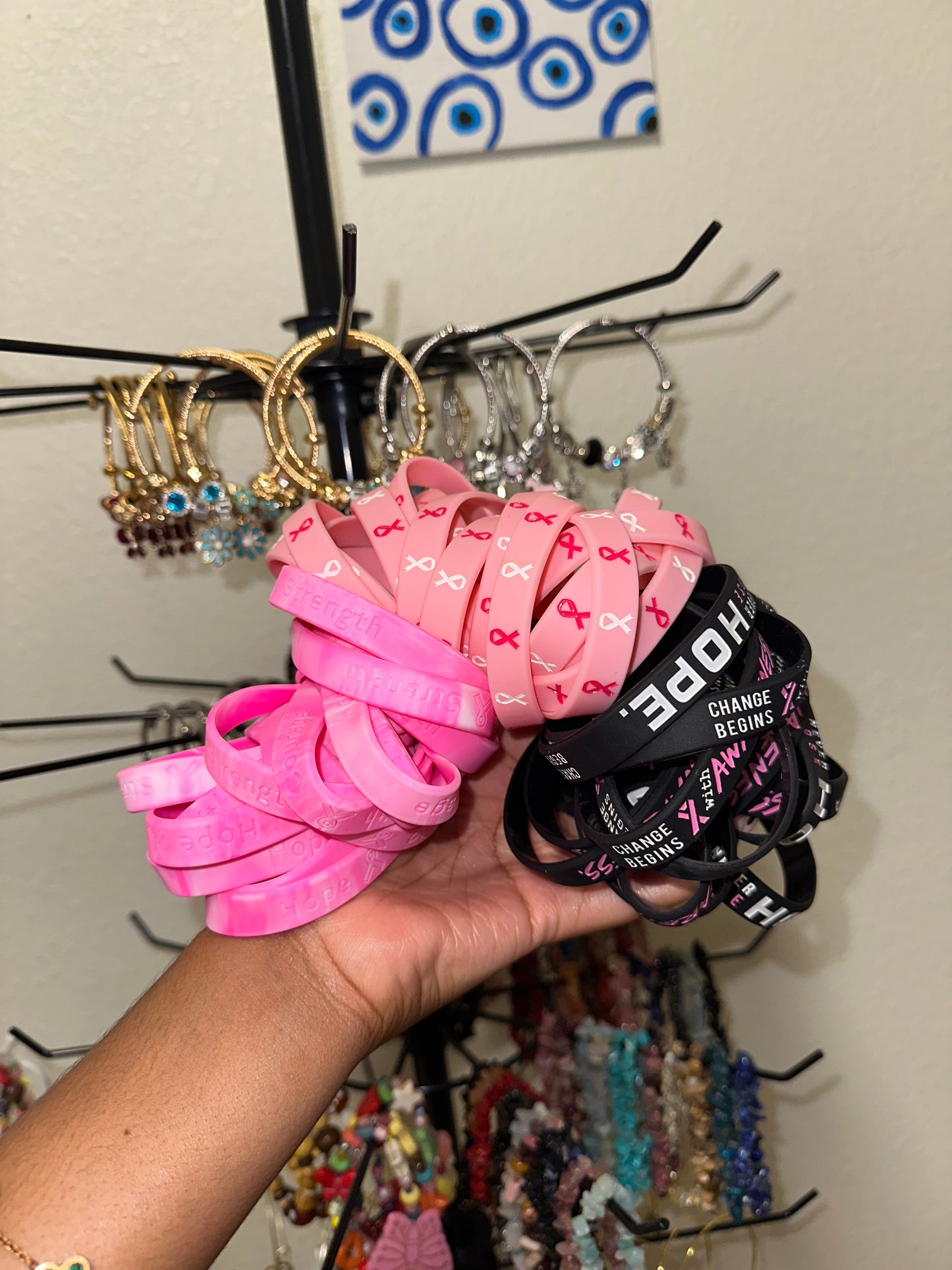 Breast Cancer Awareness Rubber Bracelets