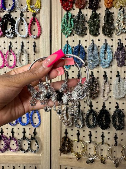 Silver Charm Bangles