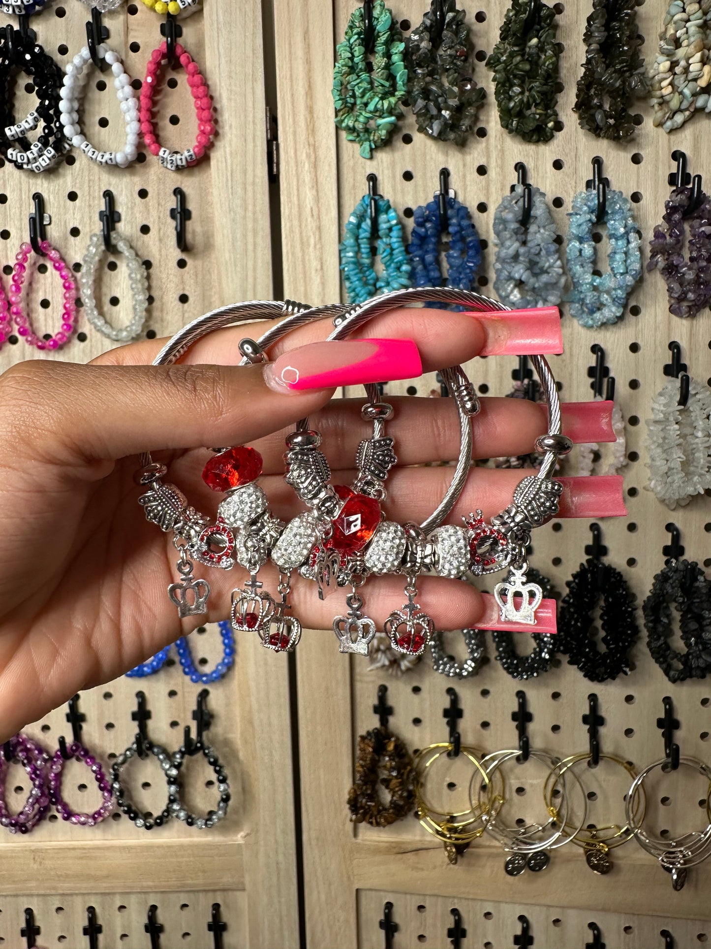 Silver Charm Bangles