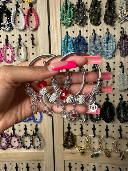 Silver Charm Bangles