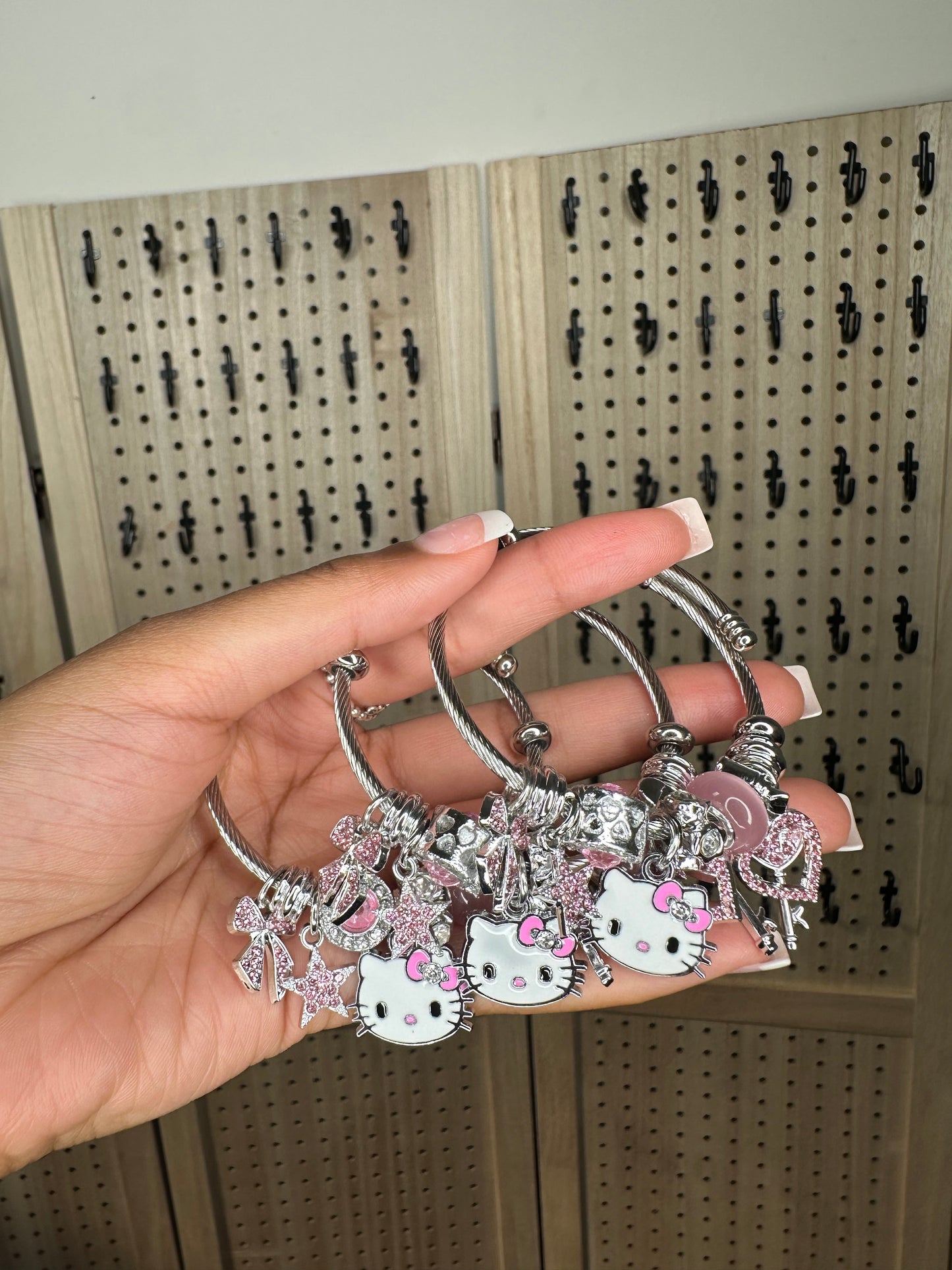 Silver Charm Bangles