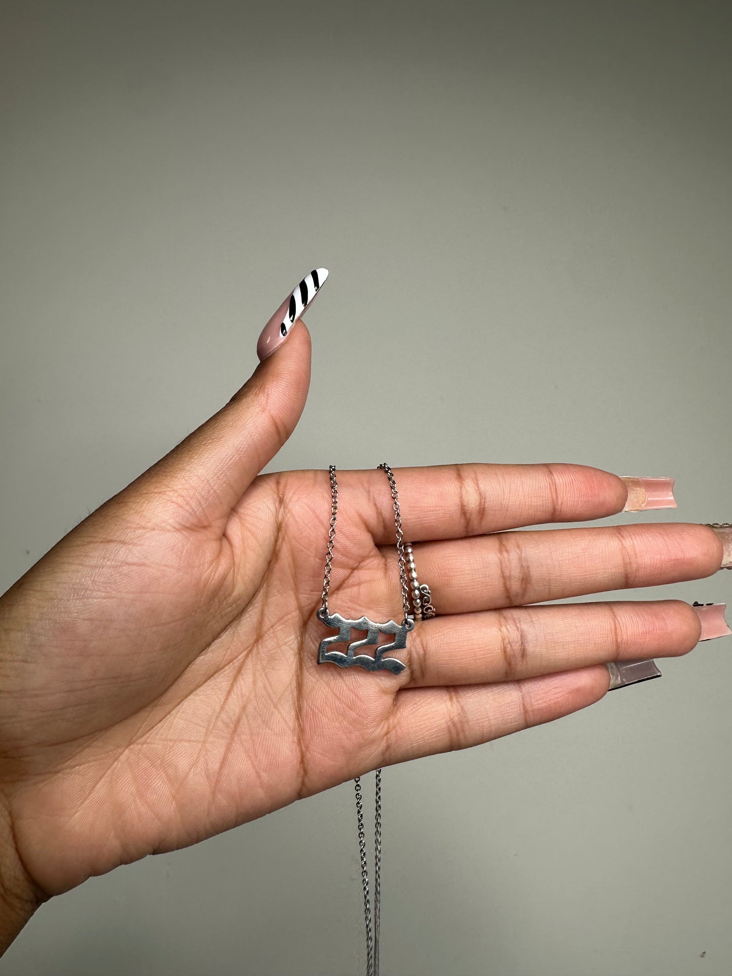 Silver Angel Number Necklace