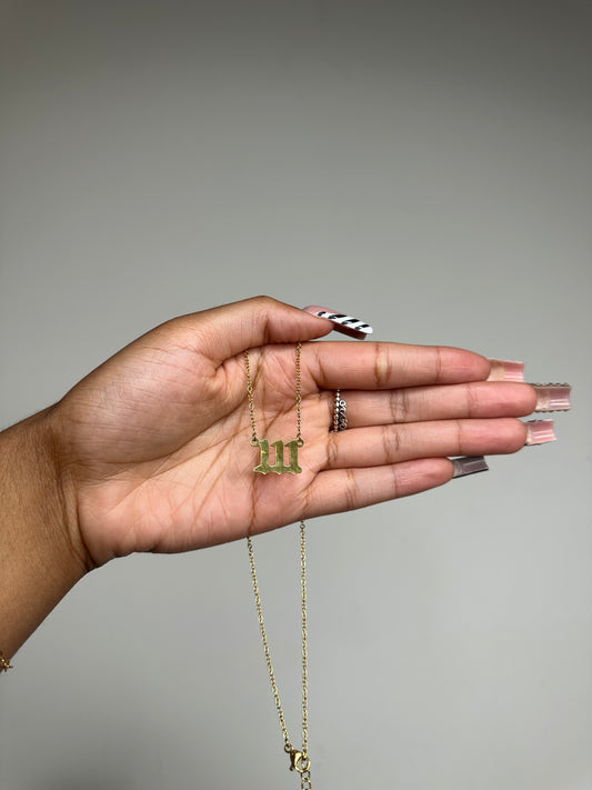 Gold Angel Number Necklace