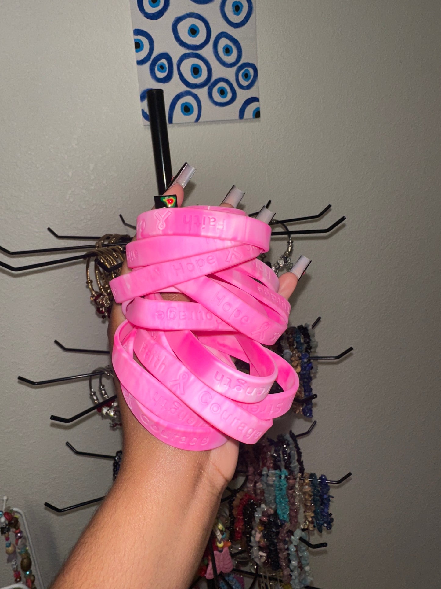 Breast Cancer Awareness Rubber Bracelets